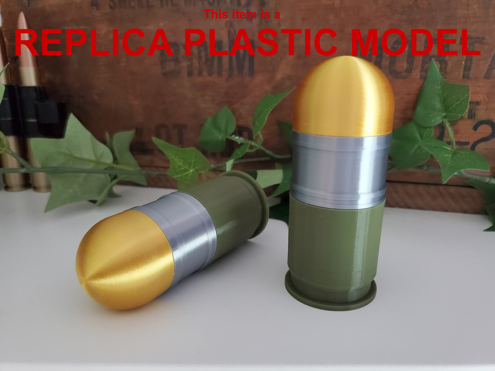 2 – DUMMY M433 Modern Era 40mm Grenade – Accurate Size Plastic Replica