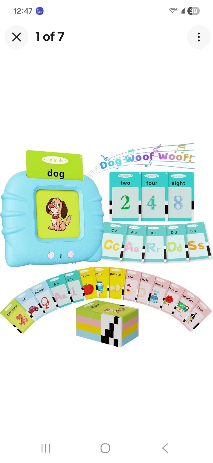Toddler Toys Talking Flash Cards for 1 2 3 4 5 6 Year Old Boys and Girls, Autism