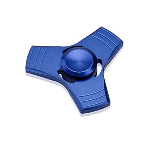 FIDGET FINGER HAND SPINNER TRI BLUE ALUMINIUM ALLOY EDC FOCUS STRESS ANXIETY