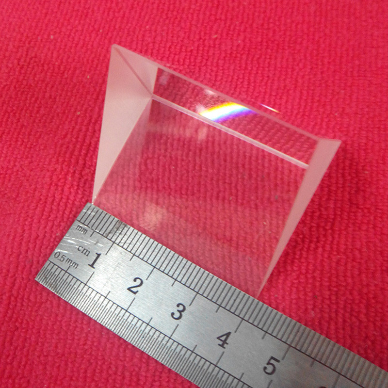 1PC 40x40mm K9 Equilateral Triple Triangular Prism for Spectrometer Research