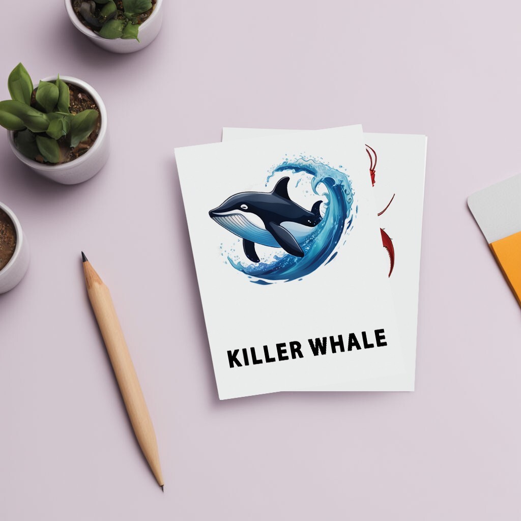 Printable Sea Animals Flash Cards-Montessori-Inspired 30 Card Set for Preschool