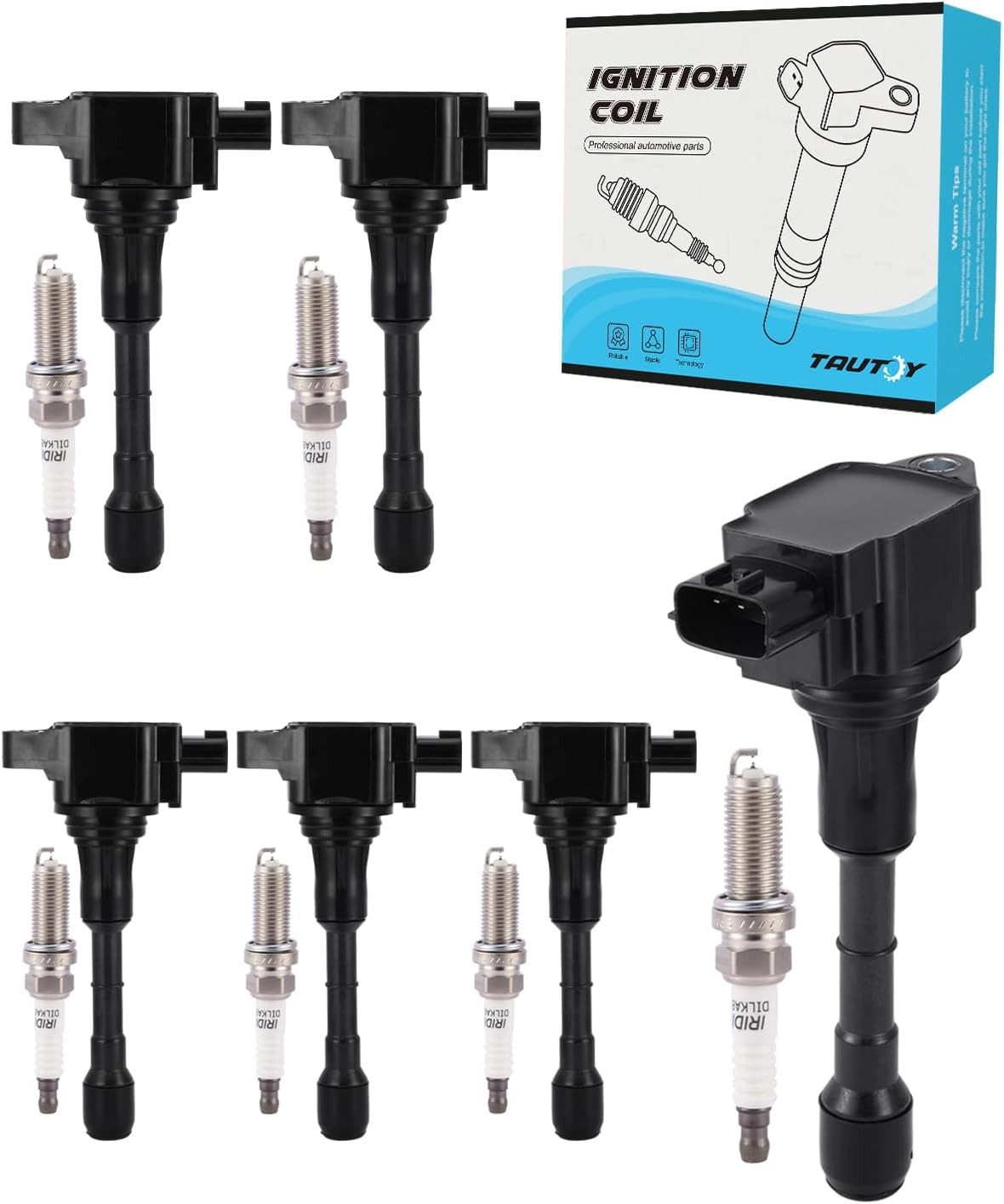 UF617 Ignition Coil Pack Spark Plug (3.7L) 6 PCS For INFINITI EX37 FX37