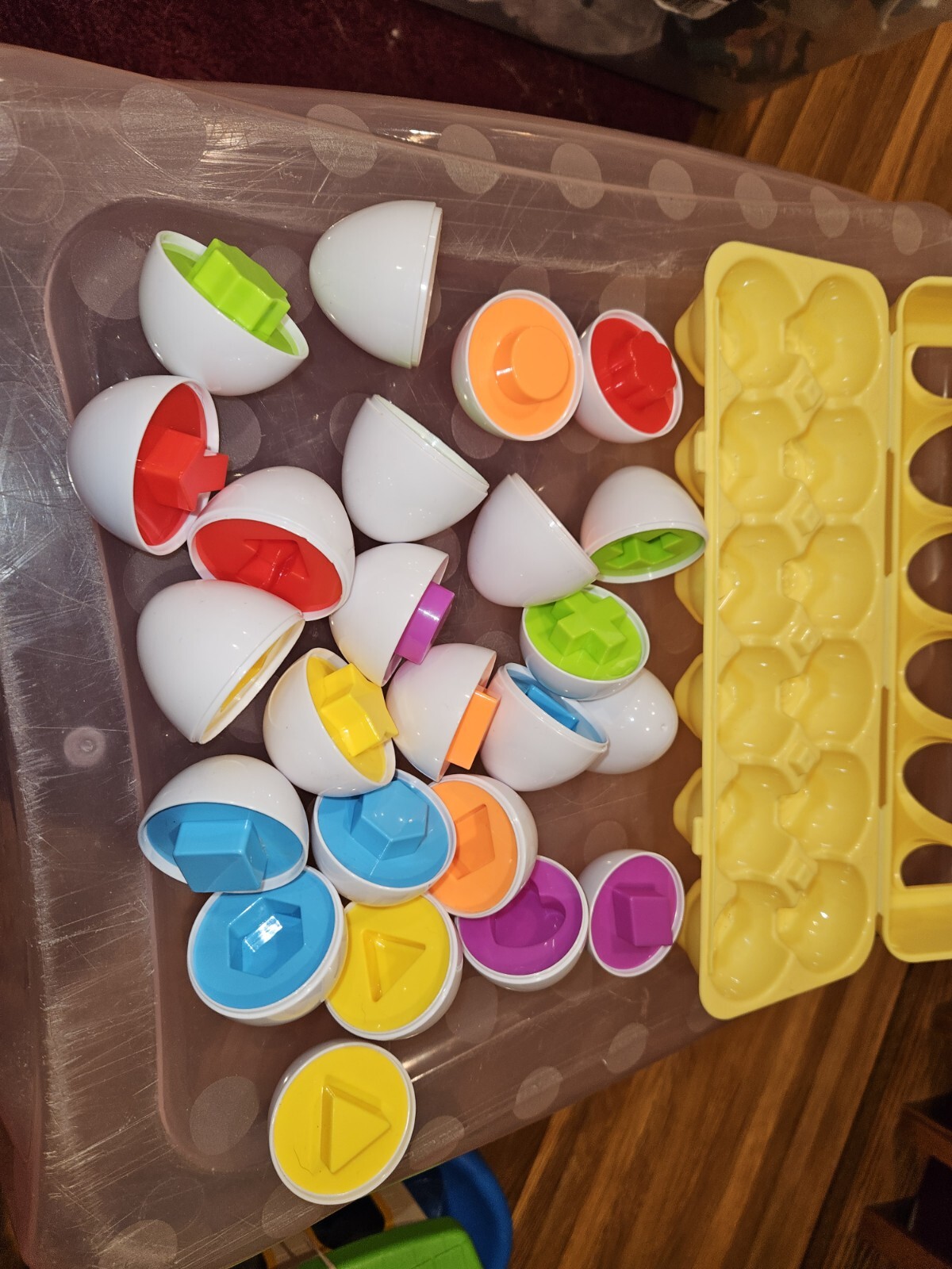 12 Match & Play Color Shape Recognition Sorting & Stacking Learning Eggs Toys