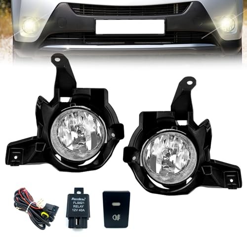 Fog Lights Compatible With 2013 2014 2015 RAV4 Front Bumper 13-15 RAV4 Halogen