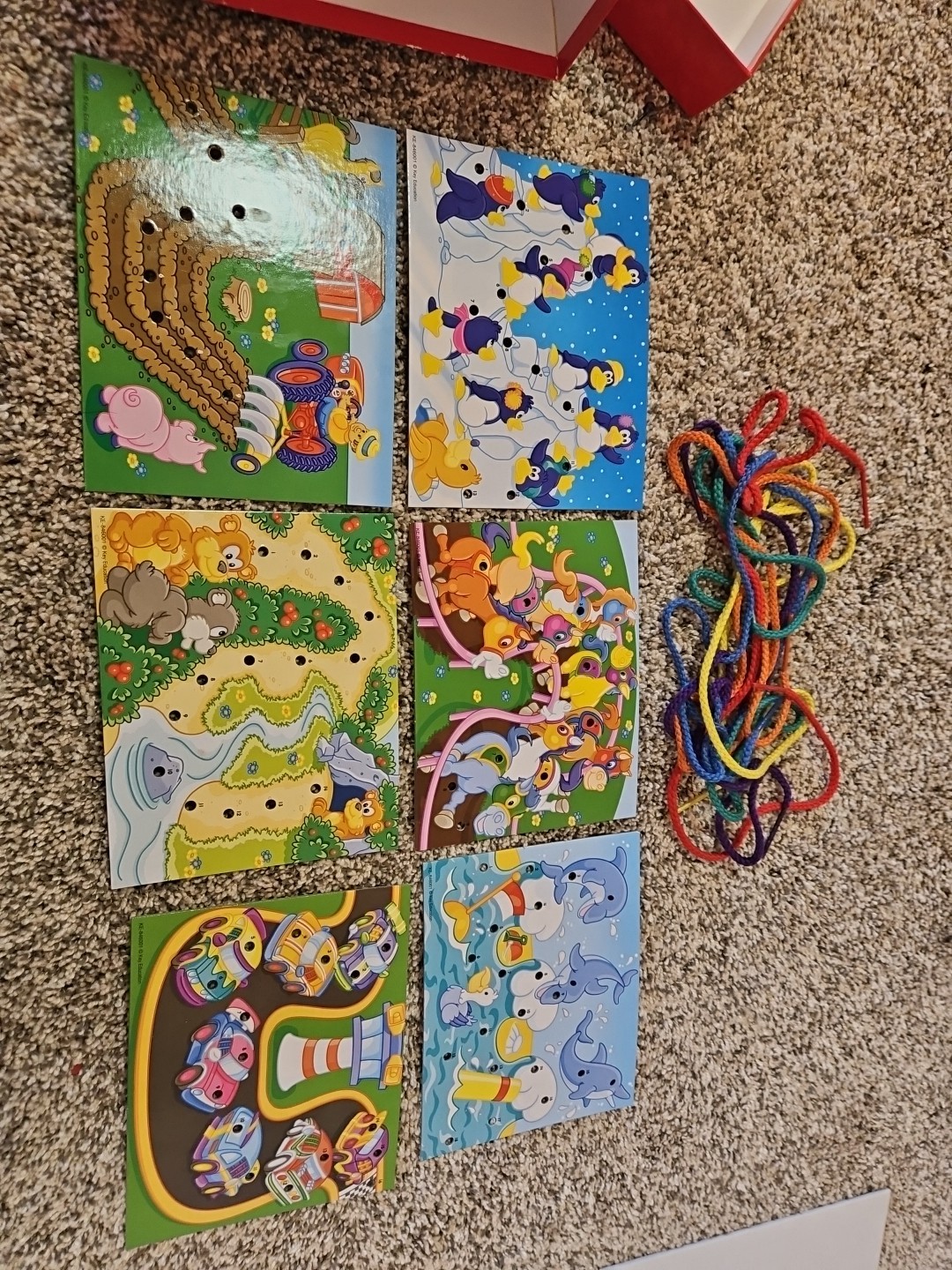 Key Education 6 Lacing Cards And 6 Laces Ages 3 And Up Learn To Lace Game