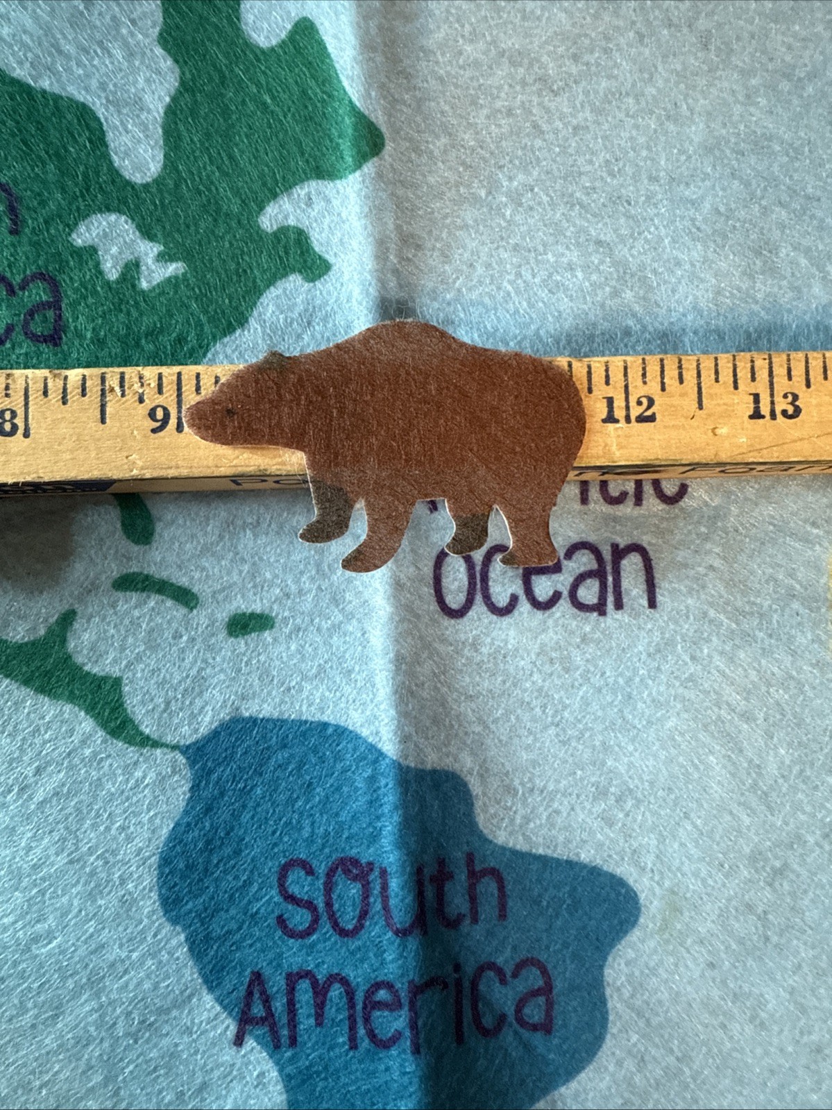 Felt World Map with Felt Animals Match to Continent Felt Pieces Horizon