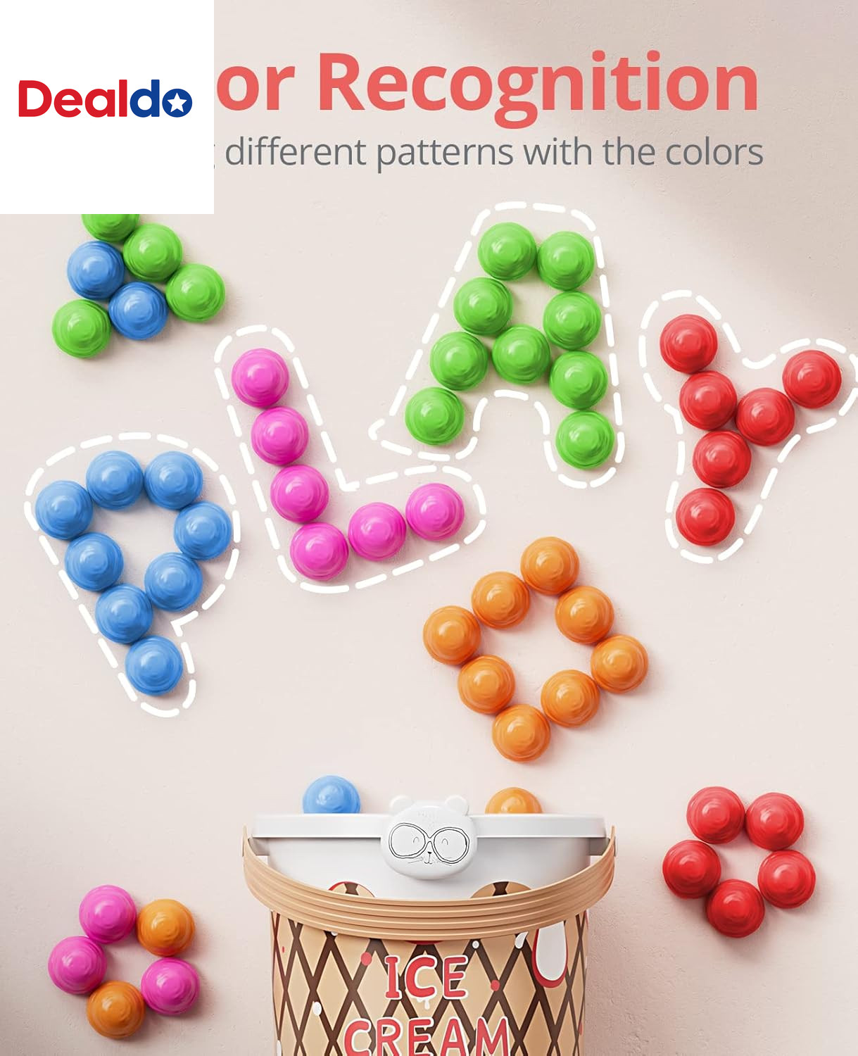 Ice Cream Preschool Learning Activities Counting and Color Sorting Set Stacking