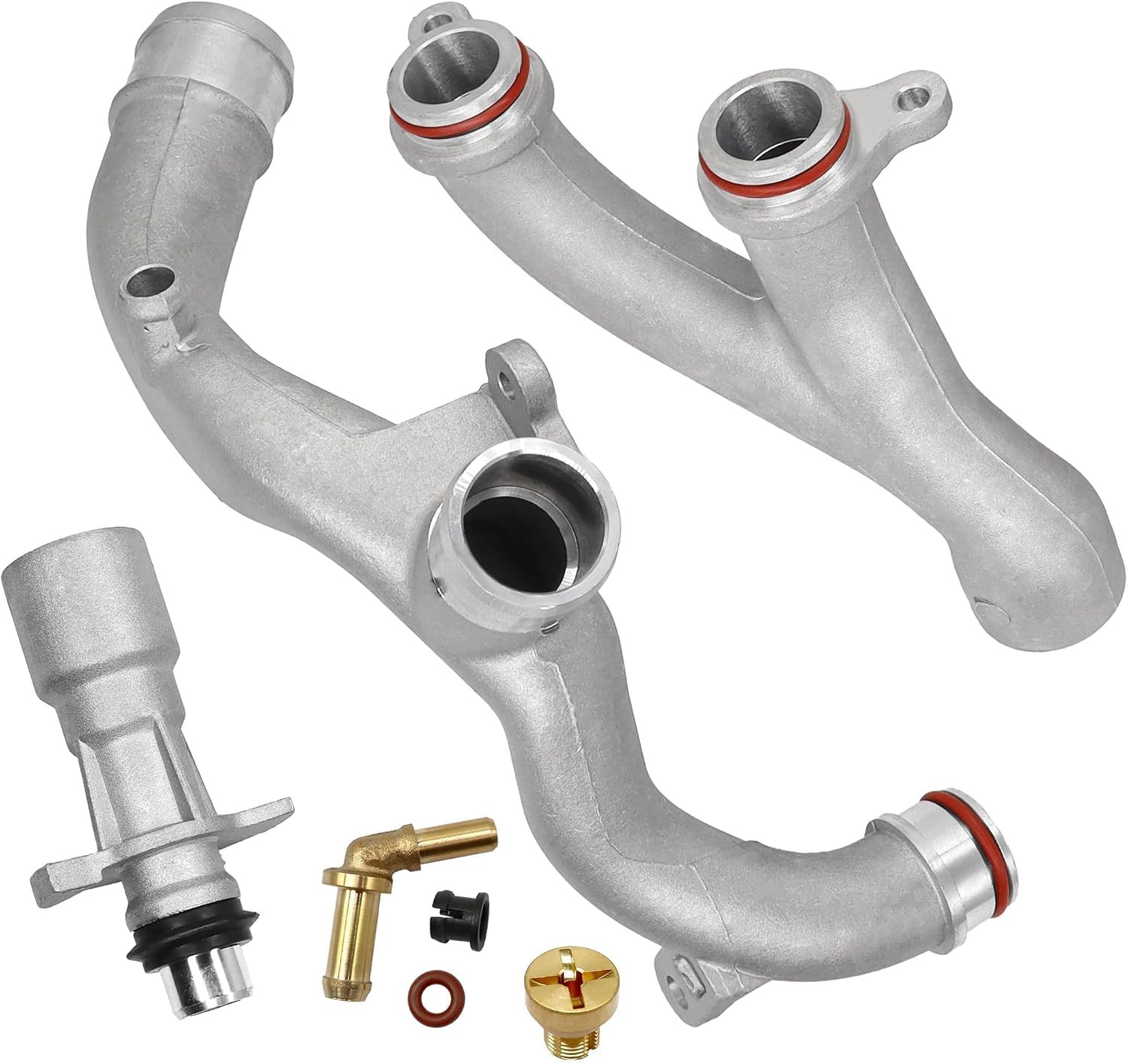 Aluminum Coolant Outlet Pipes Kit Compatible with Jaguar/Land Rover Range Rover