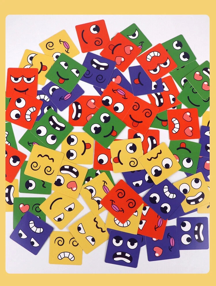 Face Changing Puzzle Building Cubes Interaction Toy Cube Board Game Kids