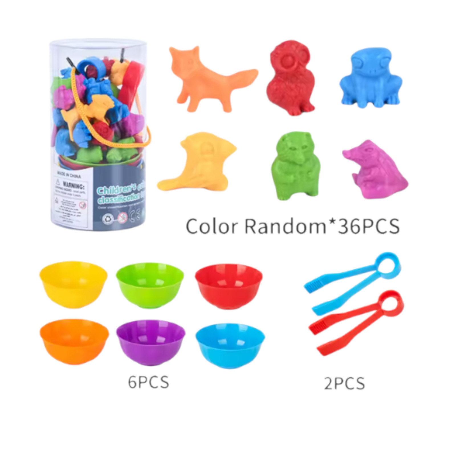 Animal Sorting Toy Color Matching Math Learning Set for Kids cartoon Animal