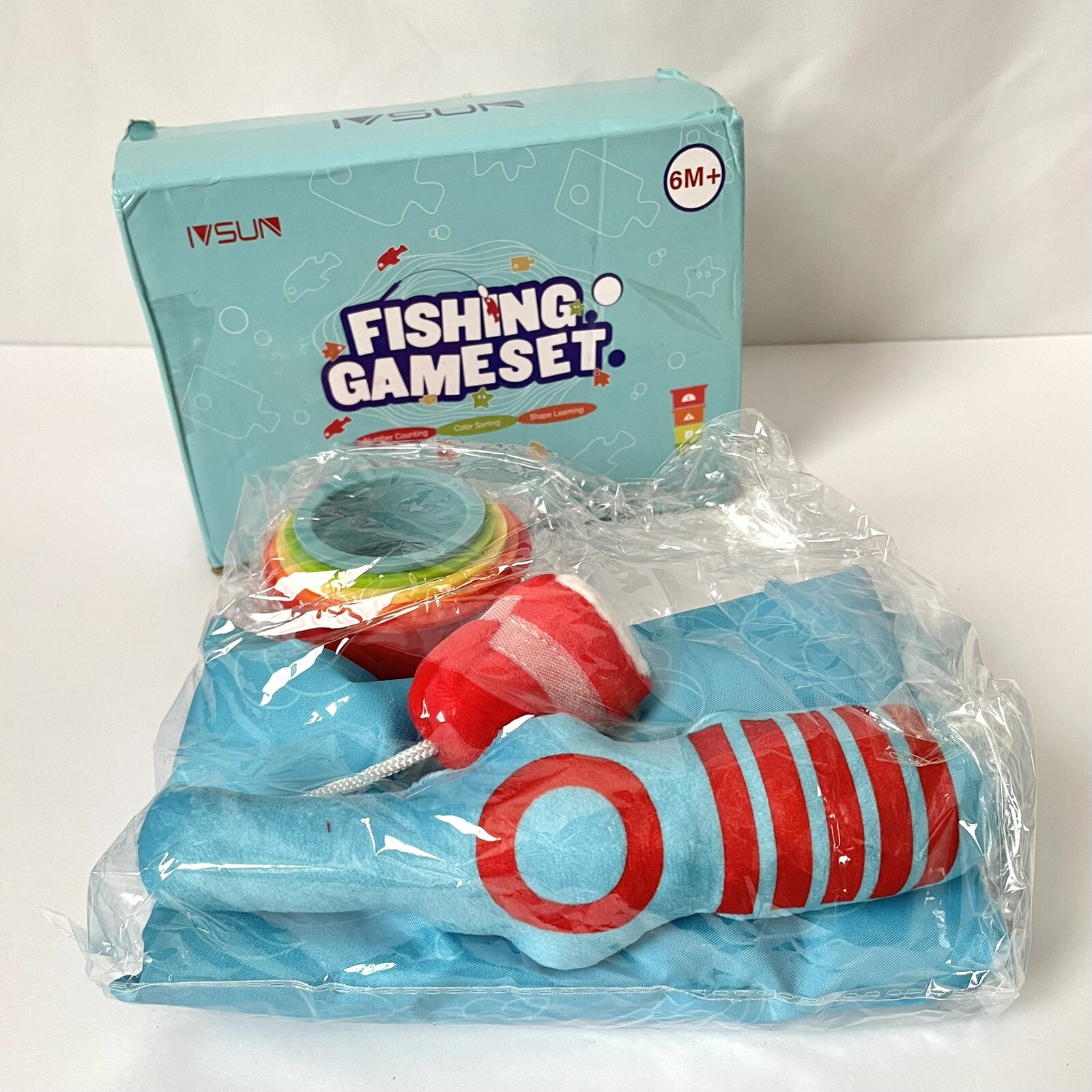 Preschool Ocean Play Mat Fishing Game Stacking Cup Number Counting Shapes New