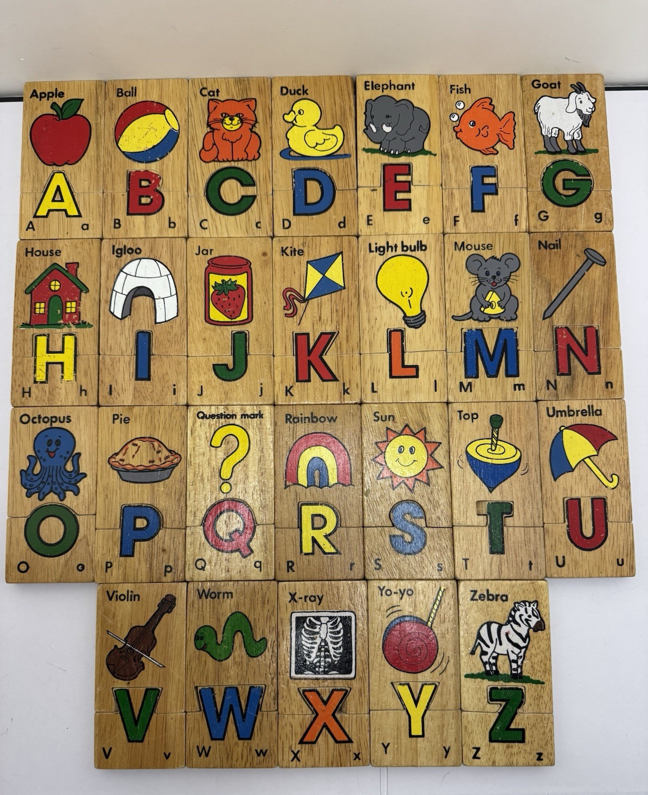 Learning Resources 2 pc Alphabet Wood Blocks Set Fun Way to Learn Letters Used