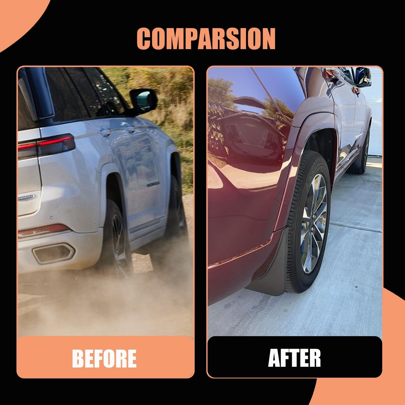 Mud Flaps for Jeep Grand Cherokee 2026 2025 2024 2023 2022 – All Weather Fron…