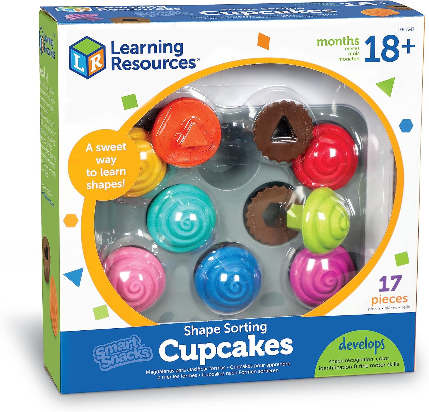 Smart Snacks Shape Sorting Cupcakes,17 Pieces, Ages 18 Months+, Fine Motor, C…