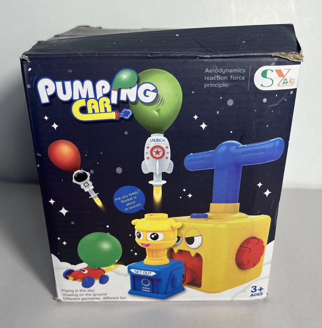 Manual Balloon Pump Cars Launcher for Kids, Power Balloon Car Toy for Kids