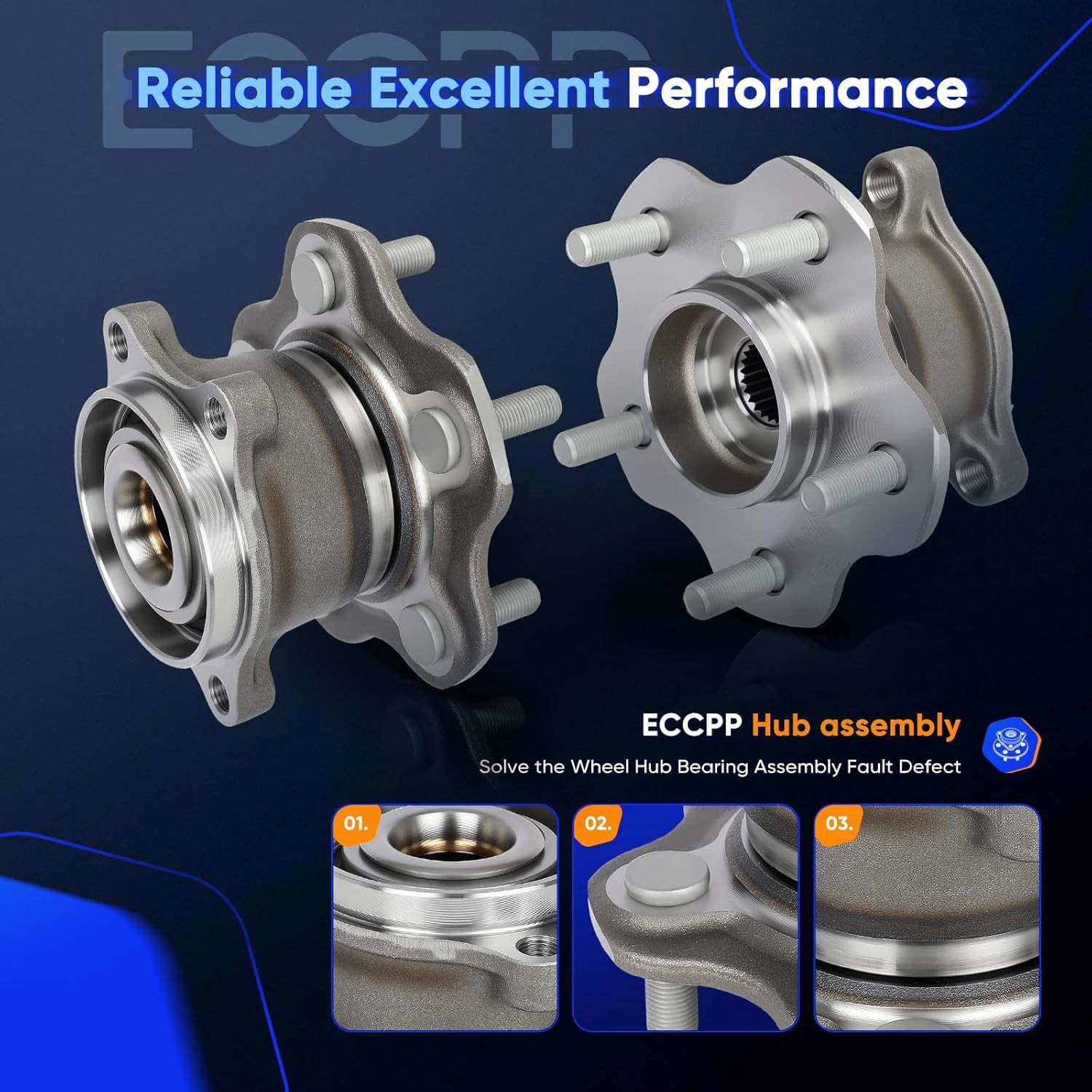 Wheel Hub Bearing 2Pc 512373 Nissan Juke Rogue 2008-2020