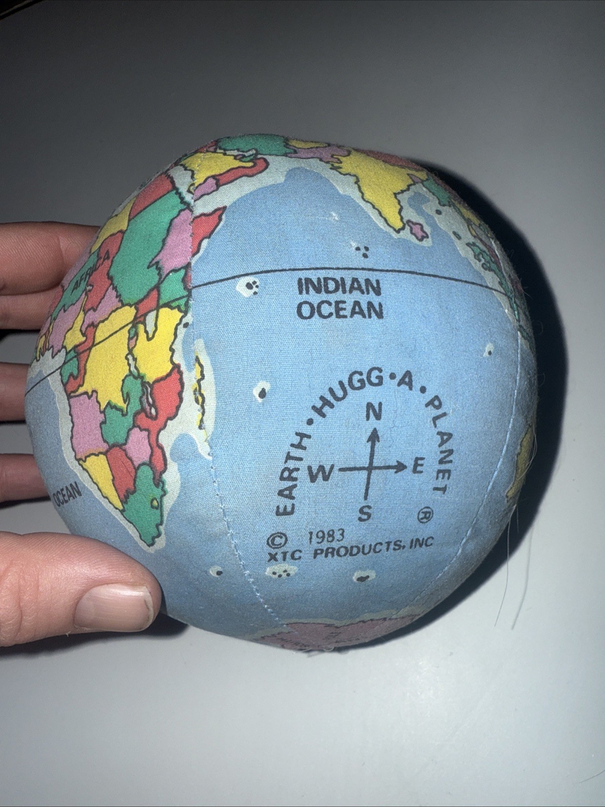 1983 Hugg-A-Planet Earth*Plush Globe w/ Soviet Union