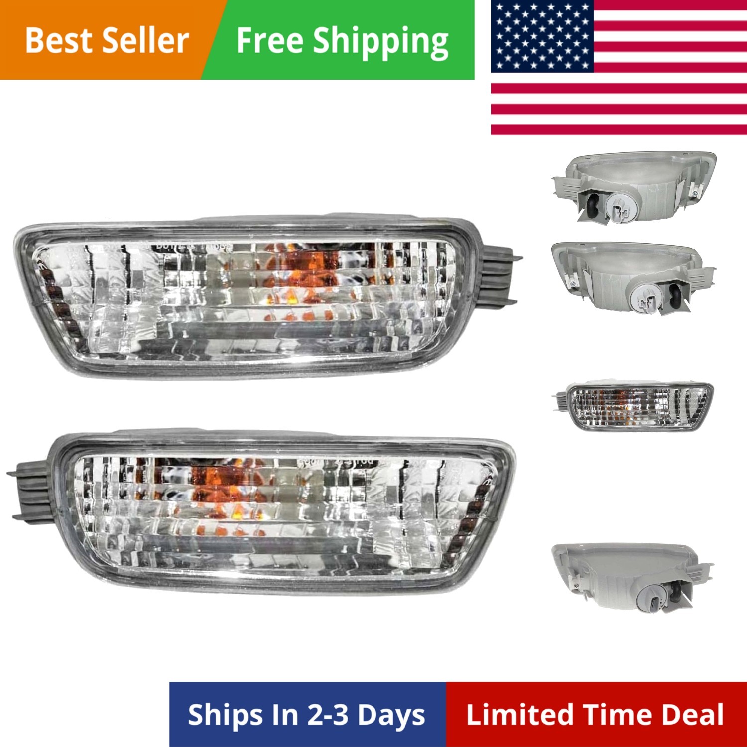 2001-2004 Tacoma Pickup Truck Turn Signal Marker Light Set Left Driver & Righ…
