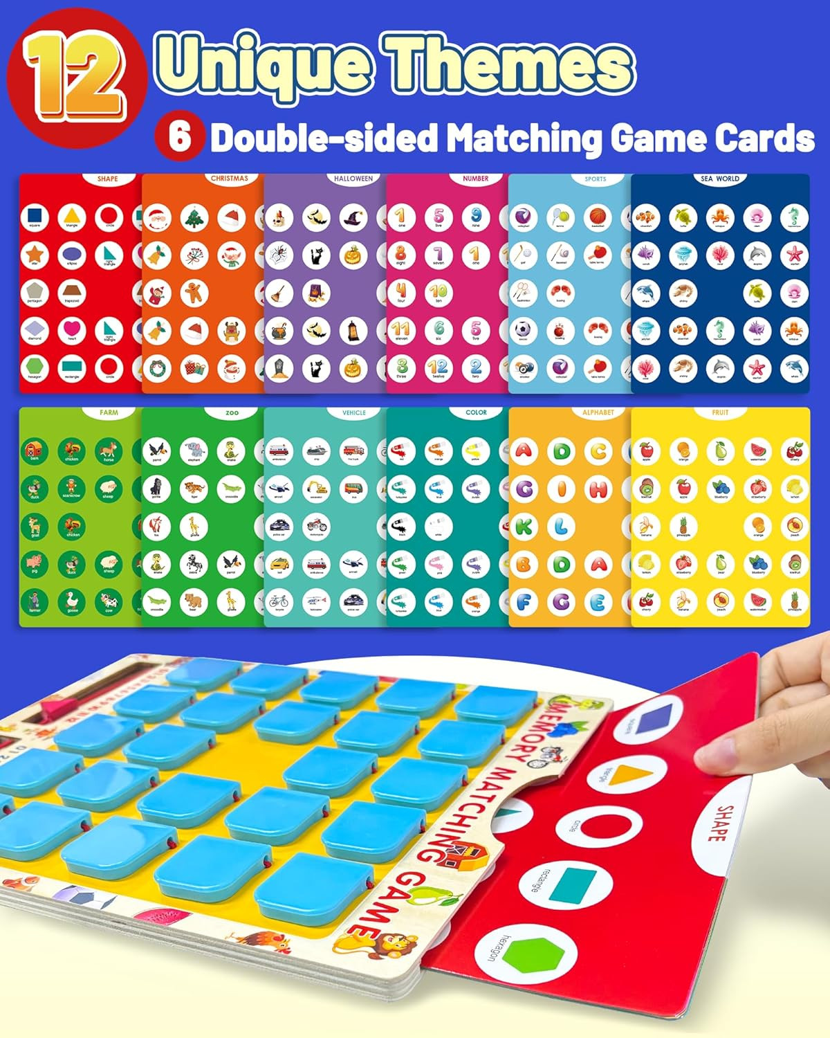 Matching Memory Game for Kids Ages 3-8 Travel Board Game Toy Gift Boys Girls