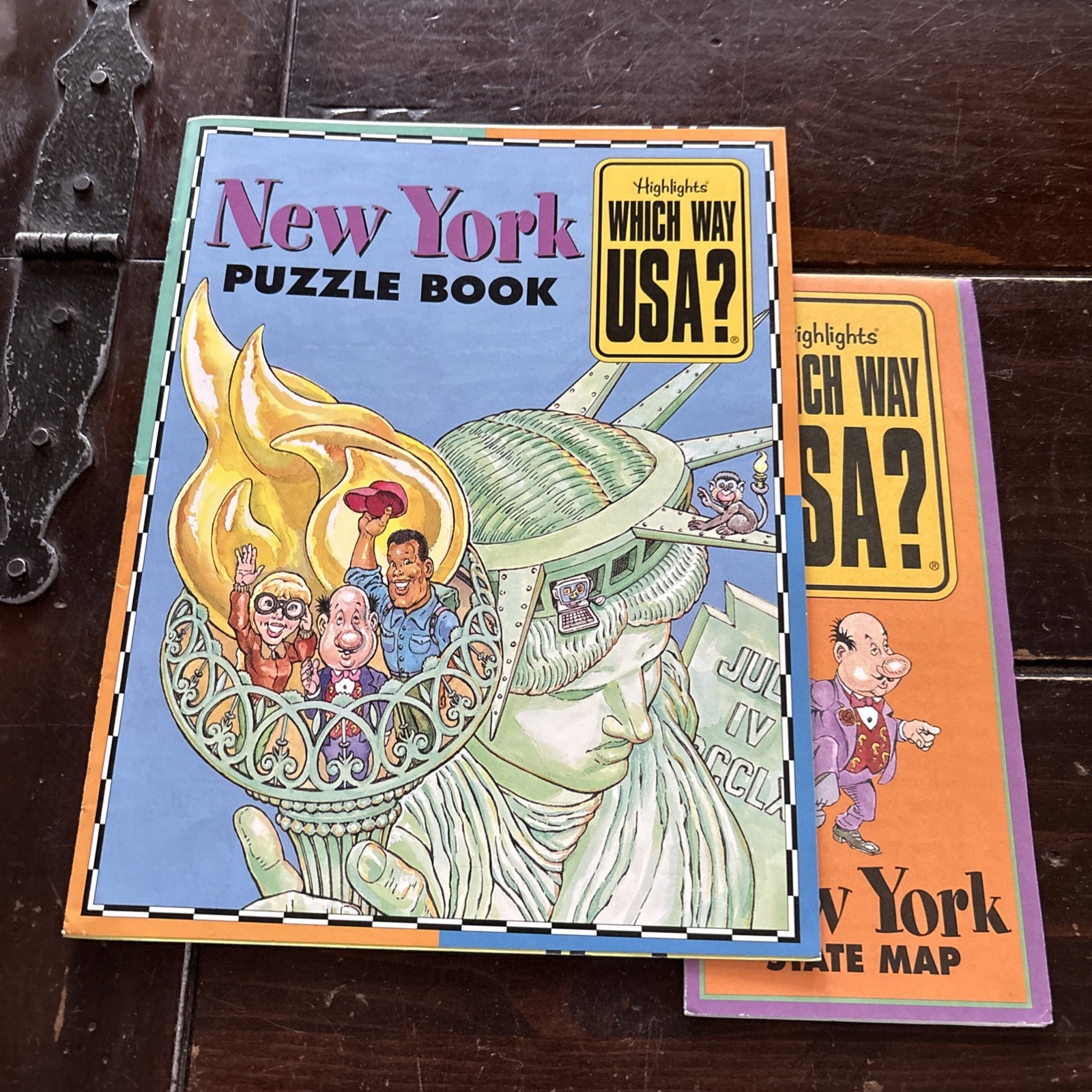 Vintage HIGHLIGHTS WHICH WAY USA? NEW YORK State Facts Puzzle Book & Map