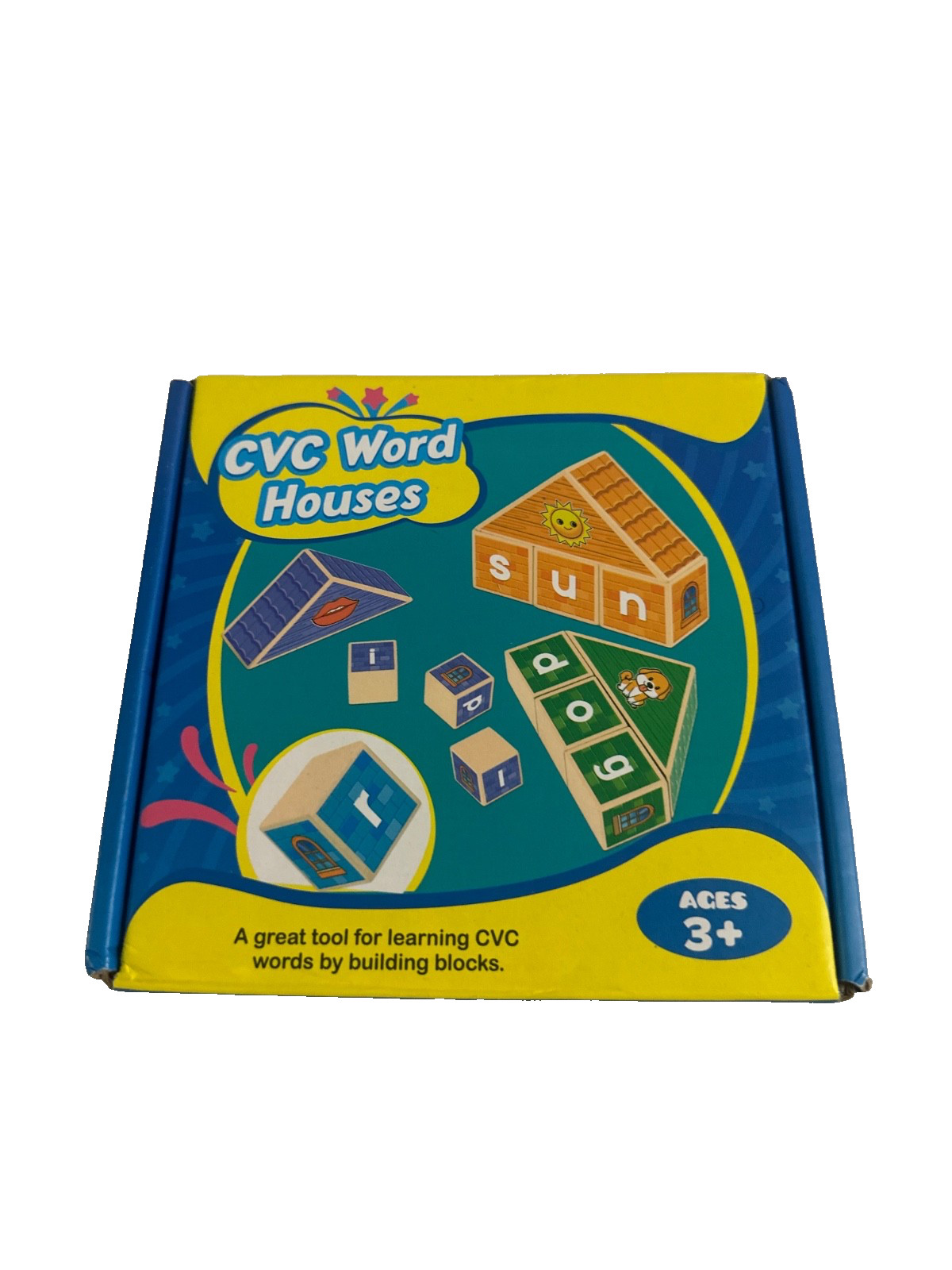 CVC Word Building Blocks Alphabet Learning Toy Phonics Reading Montessori