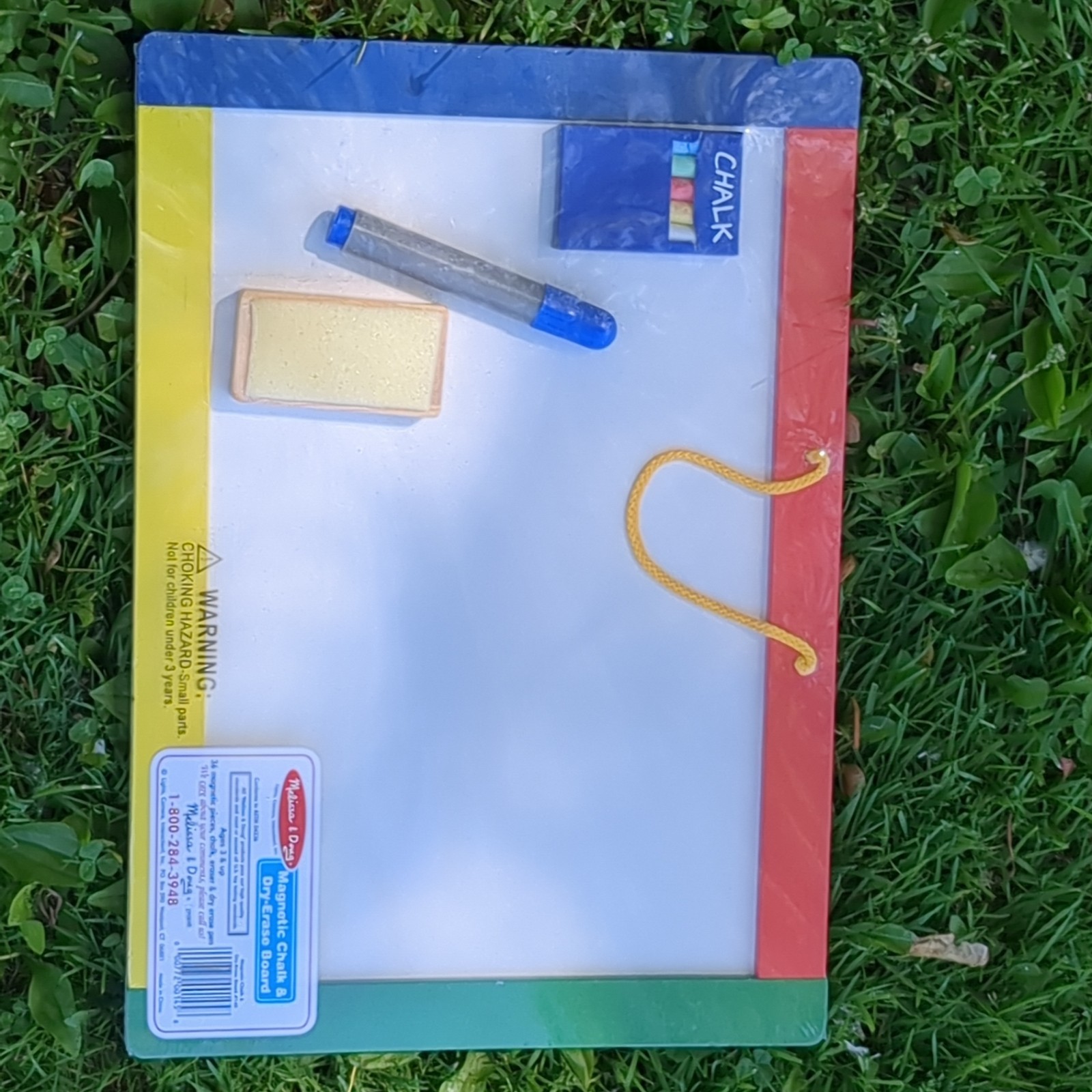 Melissa & Doug Magnetic Chalkboard & Dry-Erase Board – 36 Magnets – New