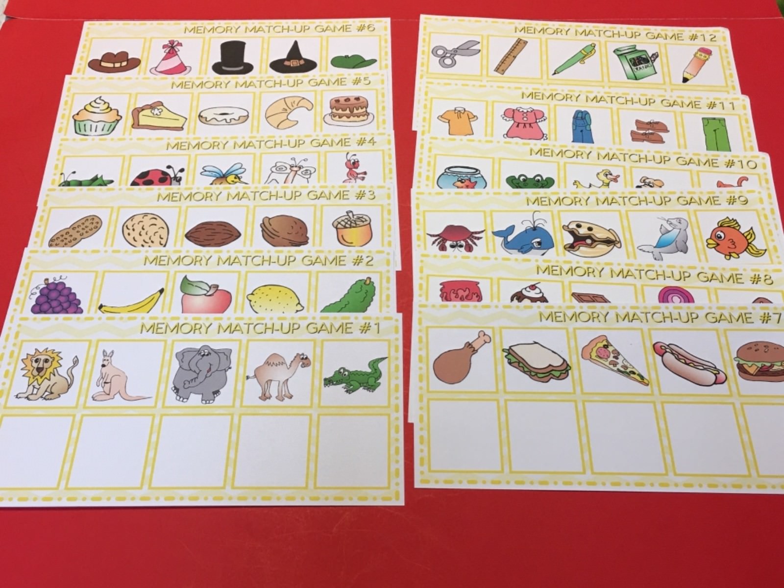 Montessori – Pre-Reading Series – Matching Games 1-12 Laminated