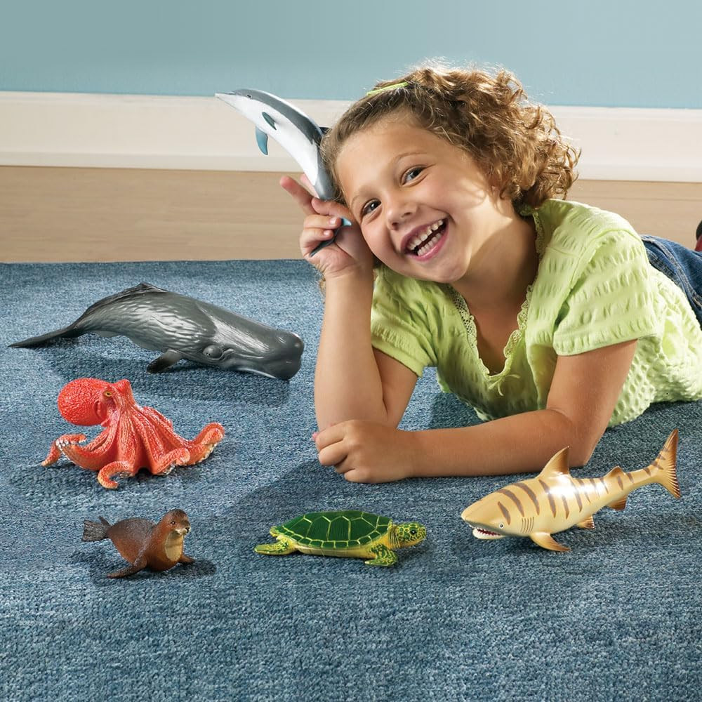 Jumbo Ocean Animals – 6 Pieces, Ages 3+ Toddler Learning Toys, Sea Animals Figur