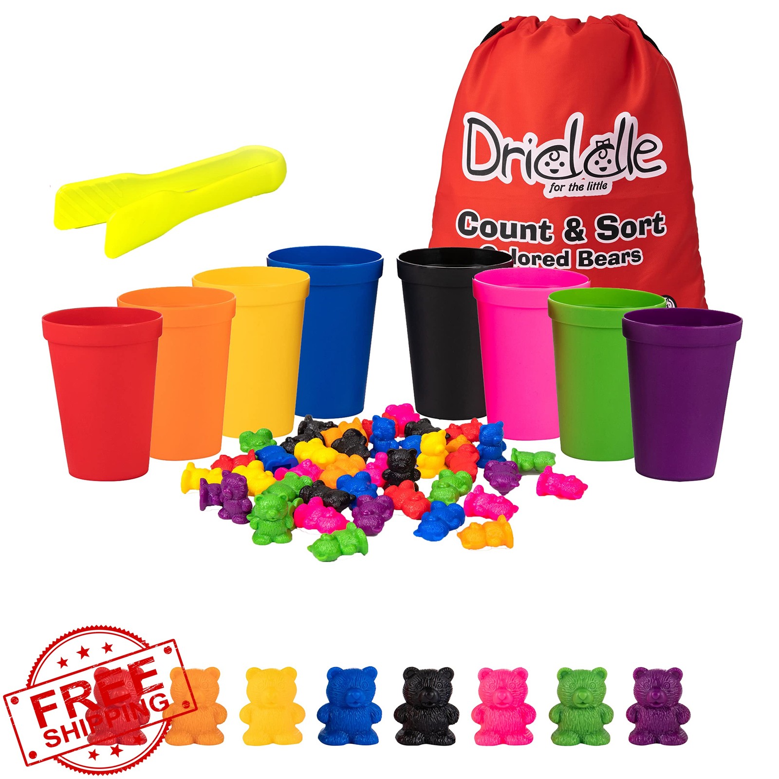 Driddle 8 Color Counting Bears Cups