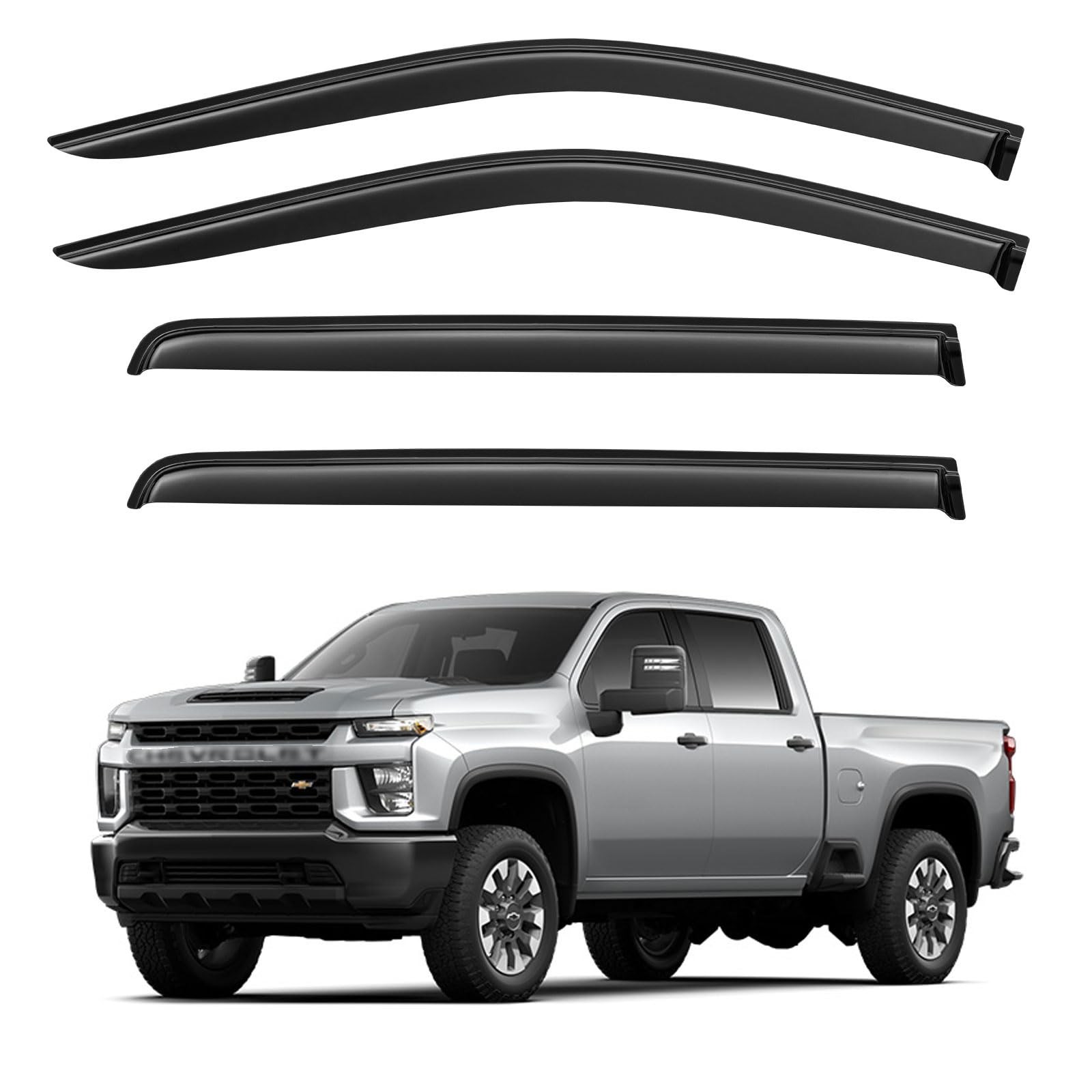Window Visors Rain Guards for 2020-2026 Chevy Silverado/GMC Sierra 2500HD/350…