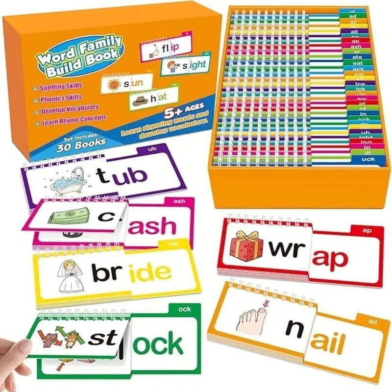 30 Flip Book Read and Rhyme Flip Books Word Family Flip Books Flash Cards