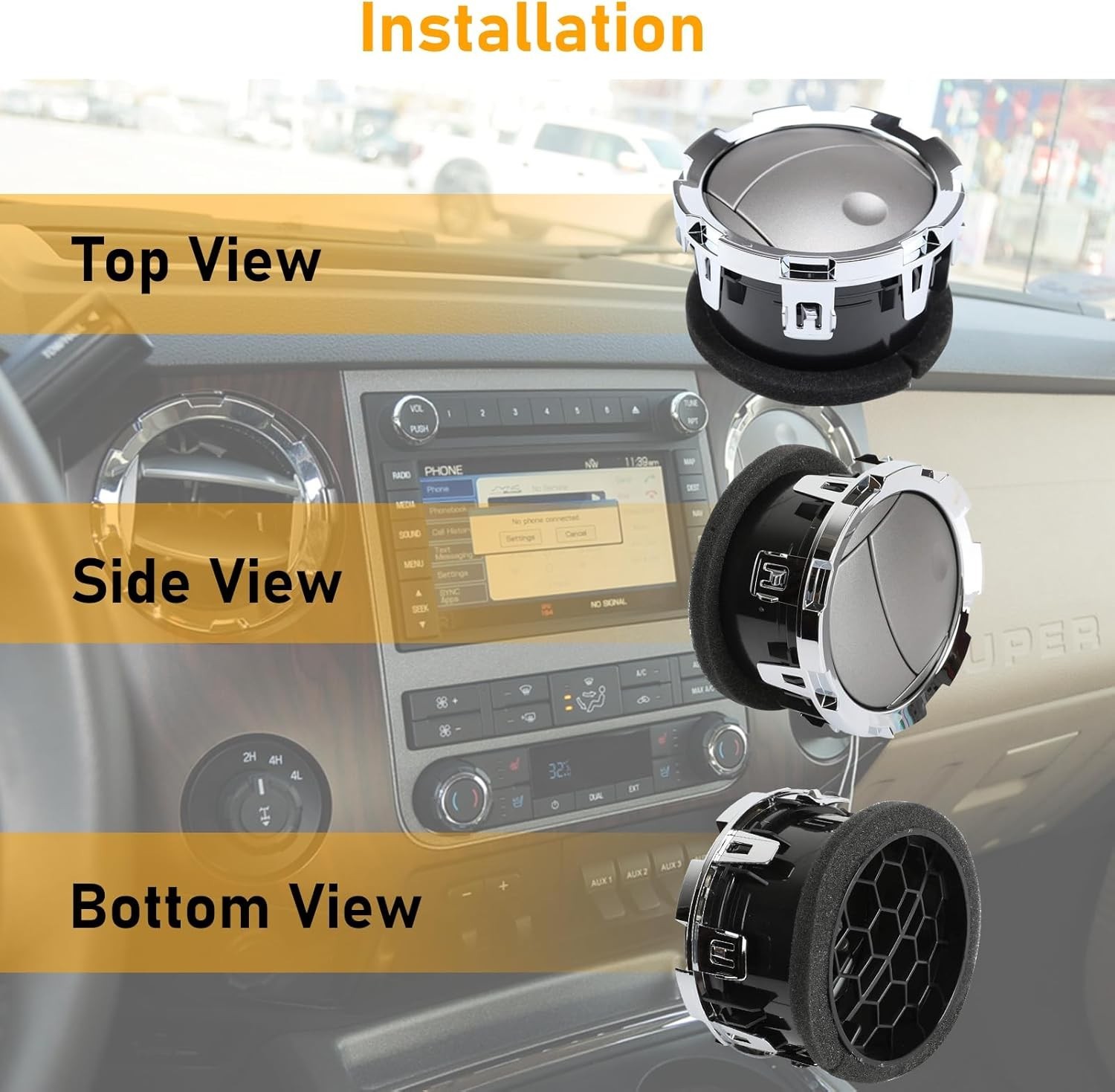 Compatible with 2011-2016 Ford Dash Air Vent,AC Heater Air Vent for F250 F350…
