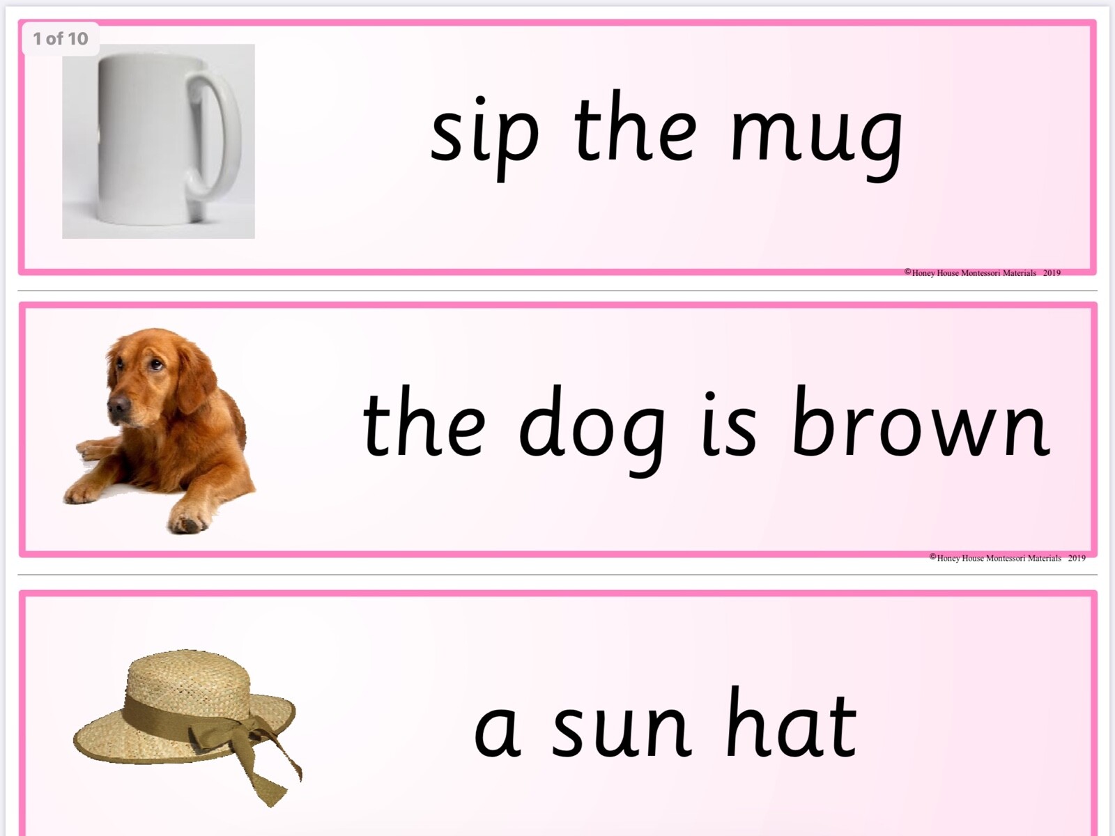 PINK SERIES | Montessori Activity – Reading Phrases | Educational Material