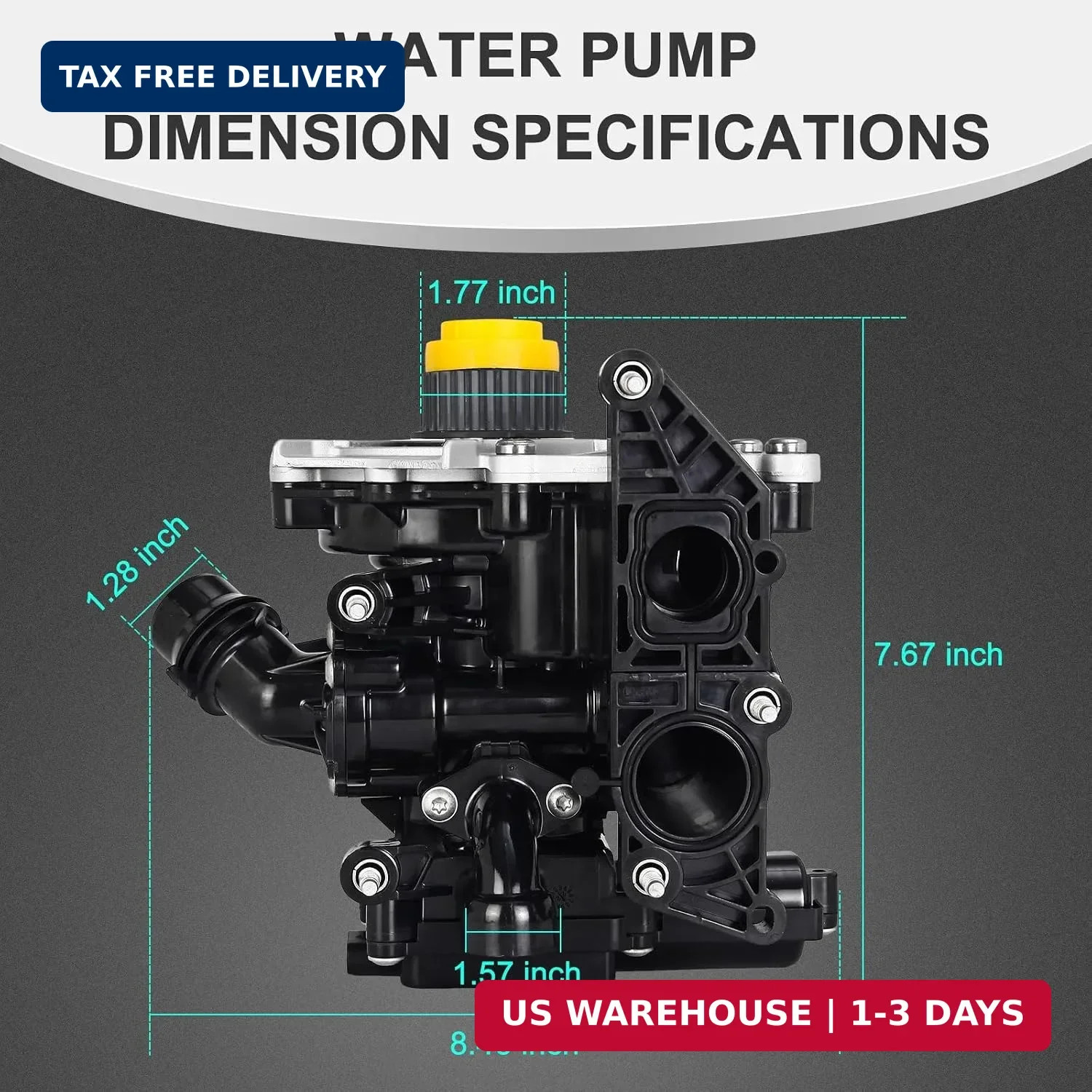 Electric Engine Water Pump 06L121111H, Coolant Pump Assembly Replacement for Aud