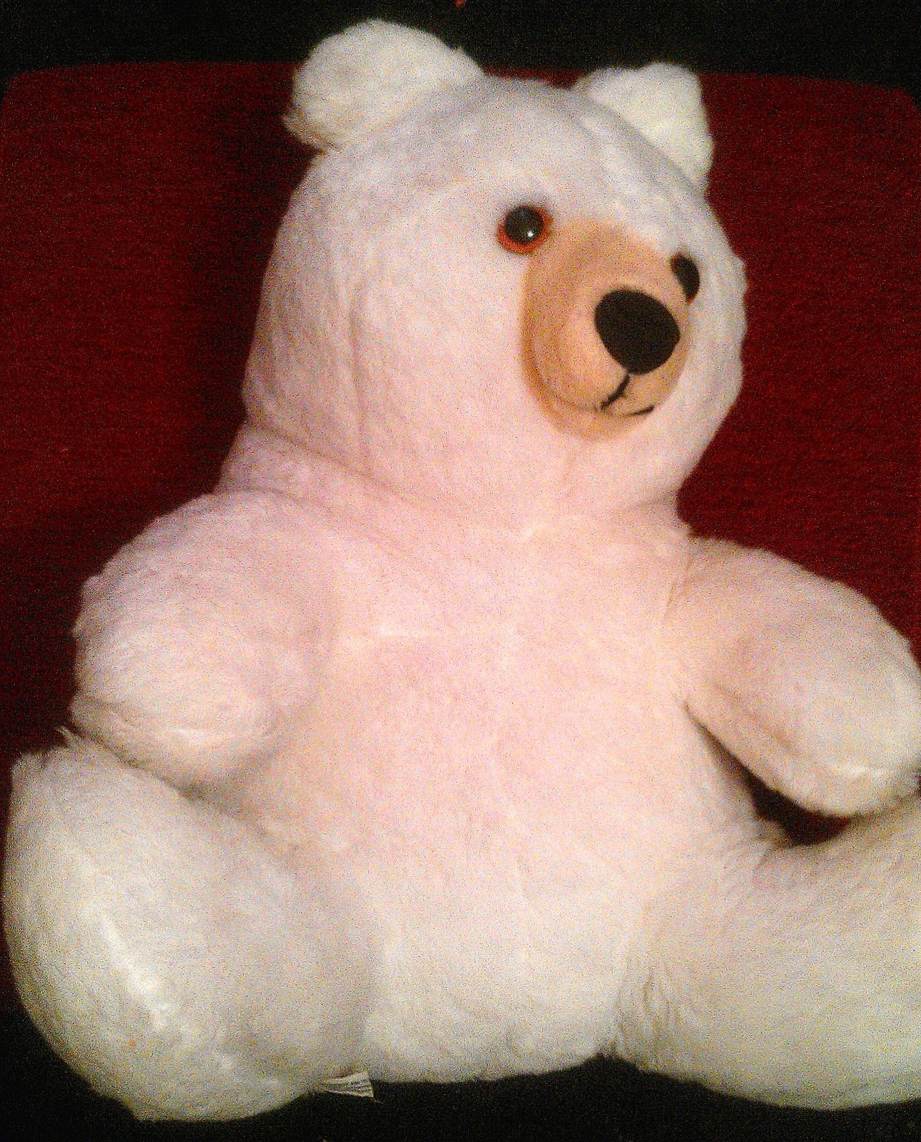 PELUCHE OURS BLANC OCCASION 45/55 TRES BELLE ETAT TOUT BEAU ATTEND CALINS