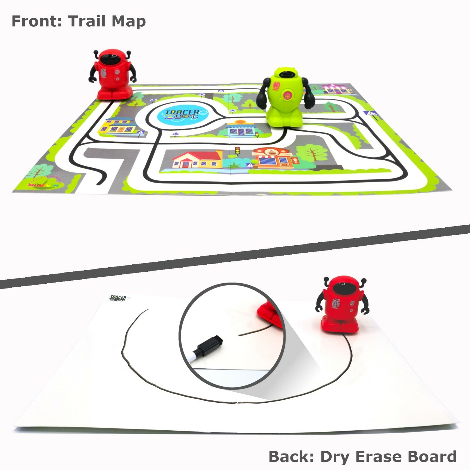 TracerBot Set (2 Robots Set) – STEM Mini Inductive Robots Follow the Black Line