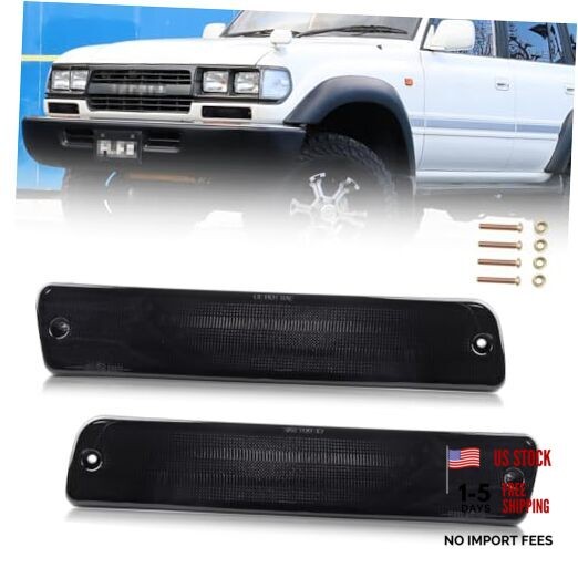 Front Bumper Signal Light Housing Compatible with Toyo-ta Land Smoked Lens