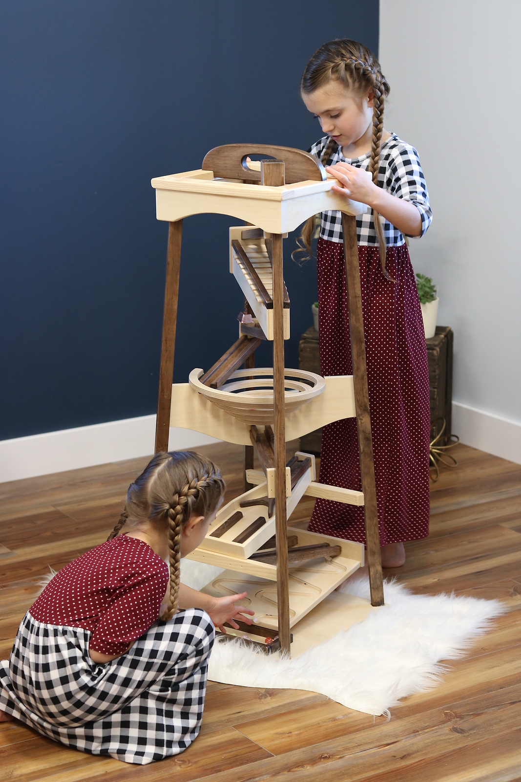 AmishToyBox.com Pyramid Marble Tower Run Wooden Toy – 39″ High – Pack of…