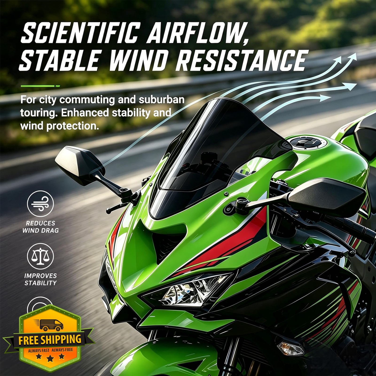 PSLER ZX6R 2024-2025 Windshield Black