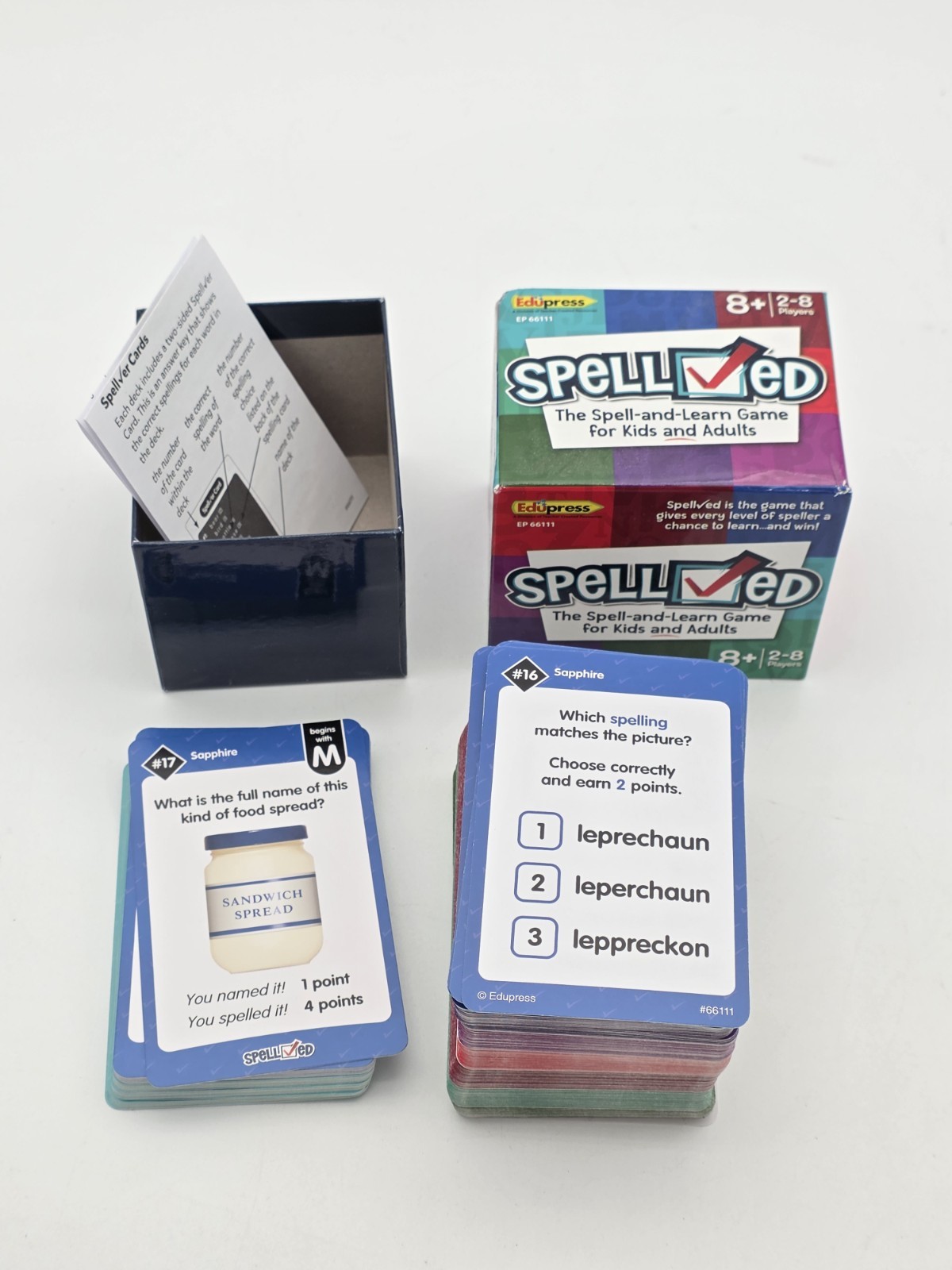 Spell Checked Educational Spelling Card Game Ages eight and up, Complete