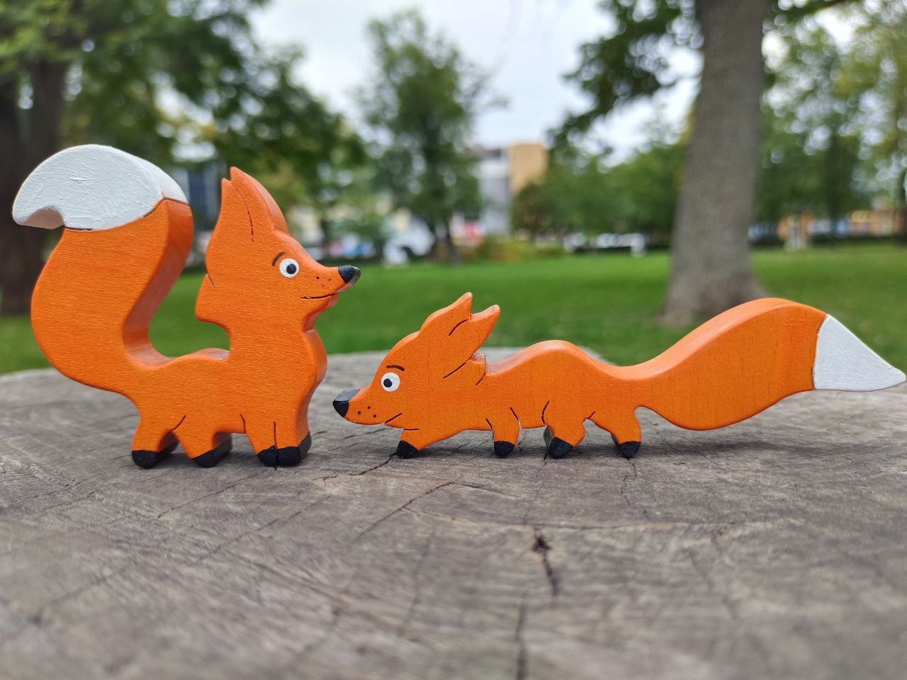 Wooden Toy Fox Family, Educational Toy