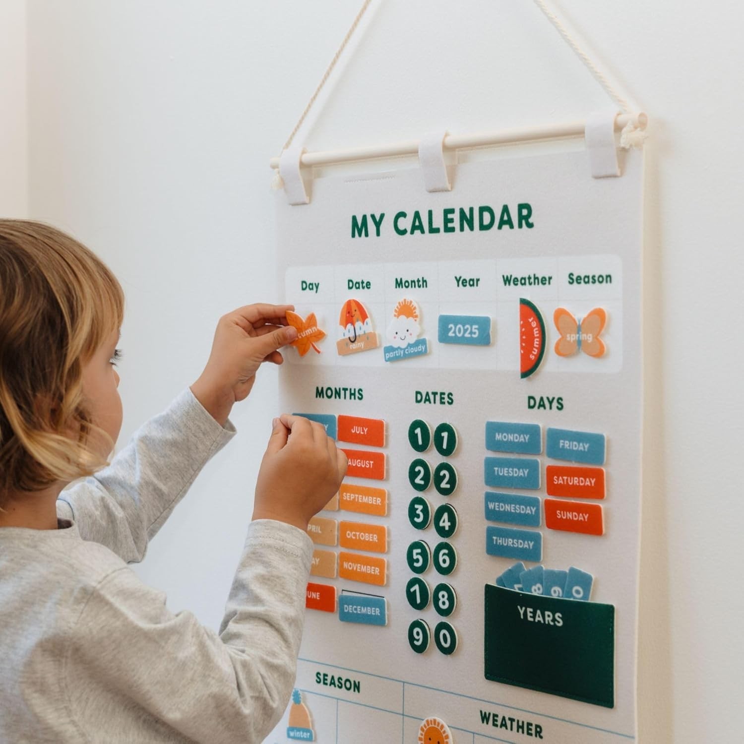 Beautiful Toddler and Kids Calendar – Perfect Homeschool Supplies with Months, D