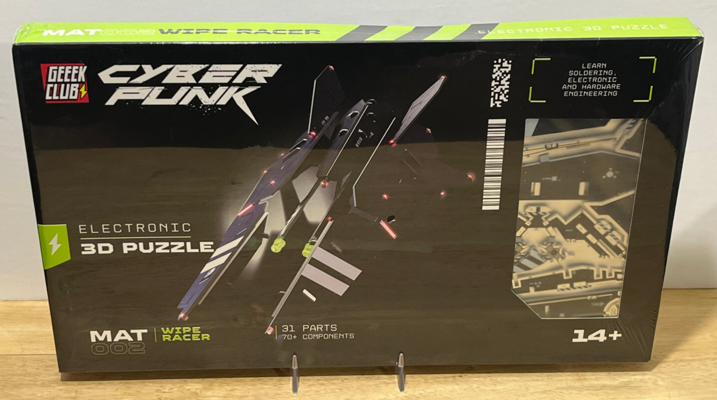 Geeek Club Cyber Punk Electronic 3D Puzzle ~ MAT002 Wipe Racer ~ NIP STEM Toy
