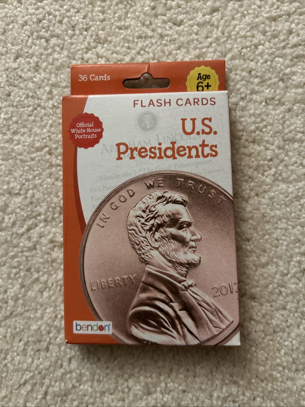 PRESIDENTS of the United States FLASH CARDS Bendon 36 Cards 2015