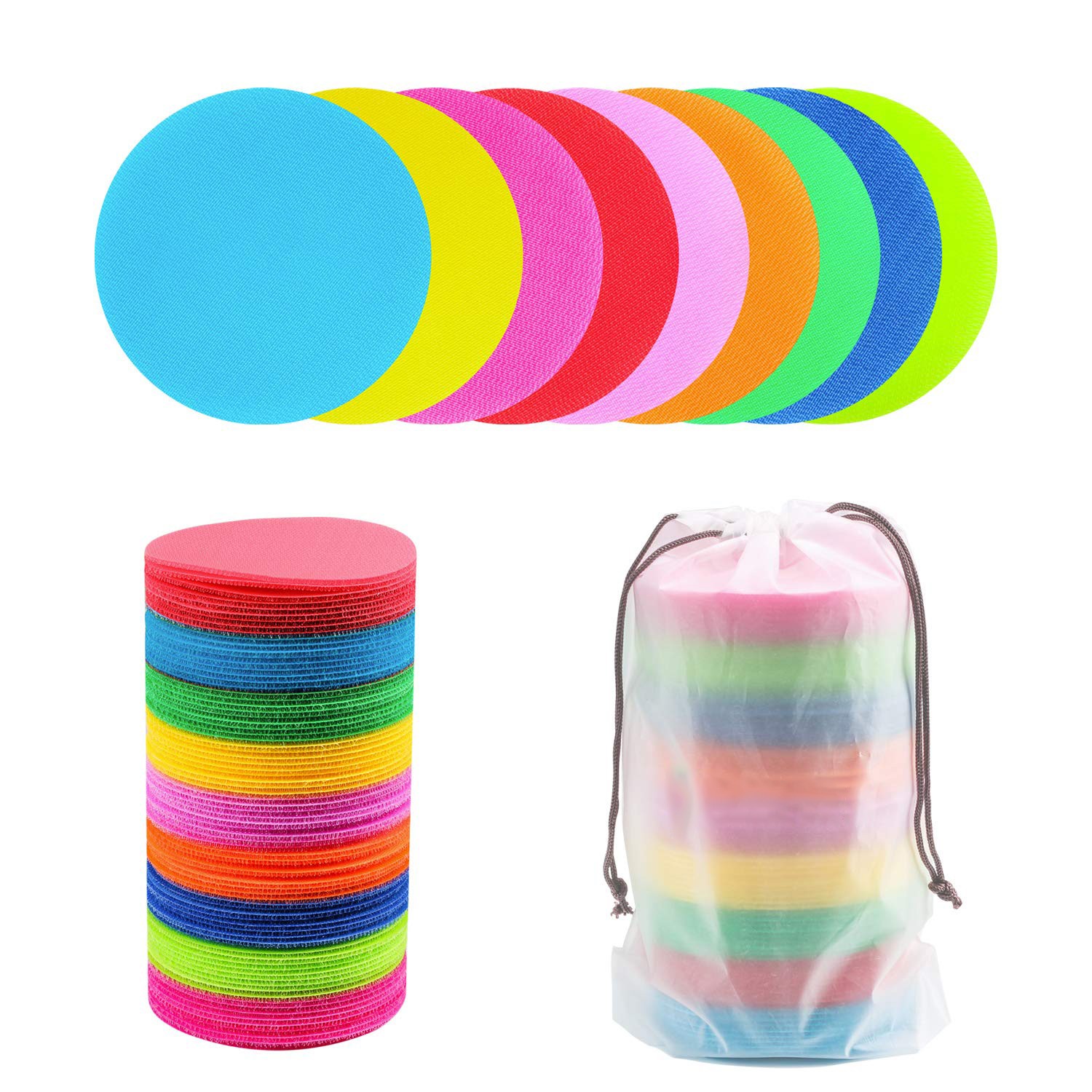 81 Pcs Social Distancing Markers, Carpet Spots for , Multicolor