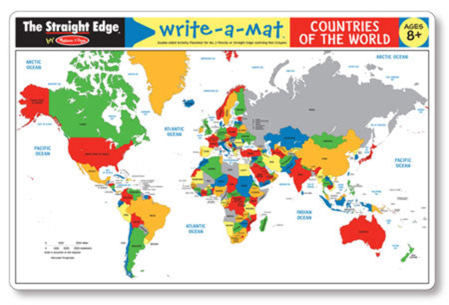 World Map Write-A-Mat