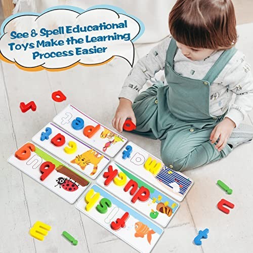 Educational Toys for Kids Ages 2-6, Alphabet Matching Game, Preschool Learning G
