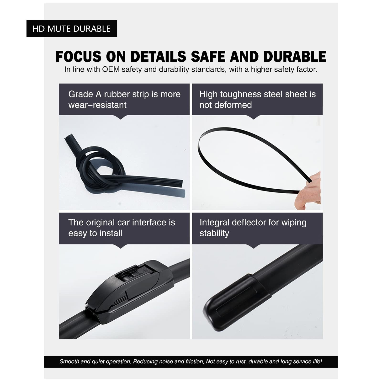 Replacement for Toyota RAV4 2013-2018 Silent Wipers -FAPIUO Front and Rear Wi…