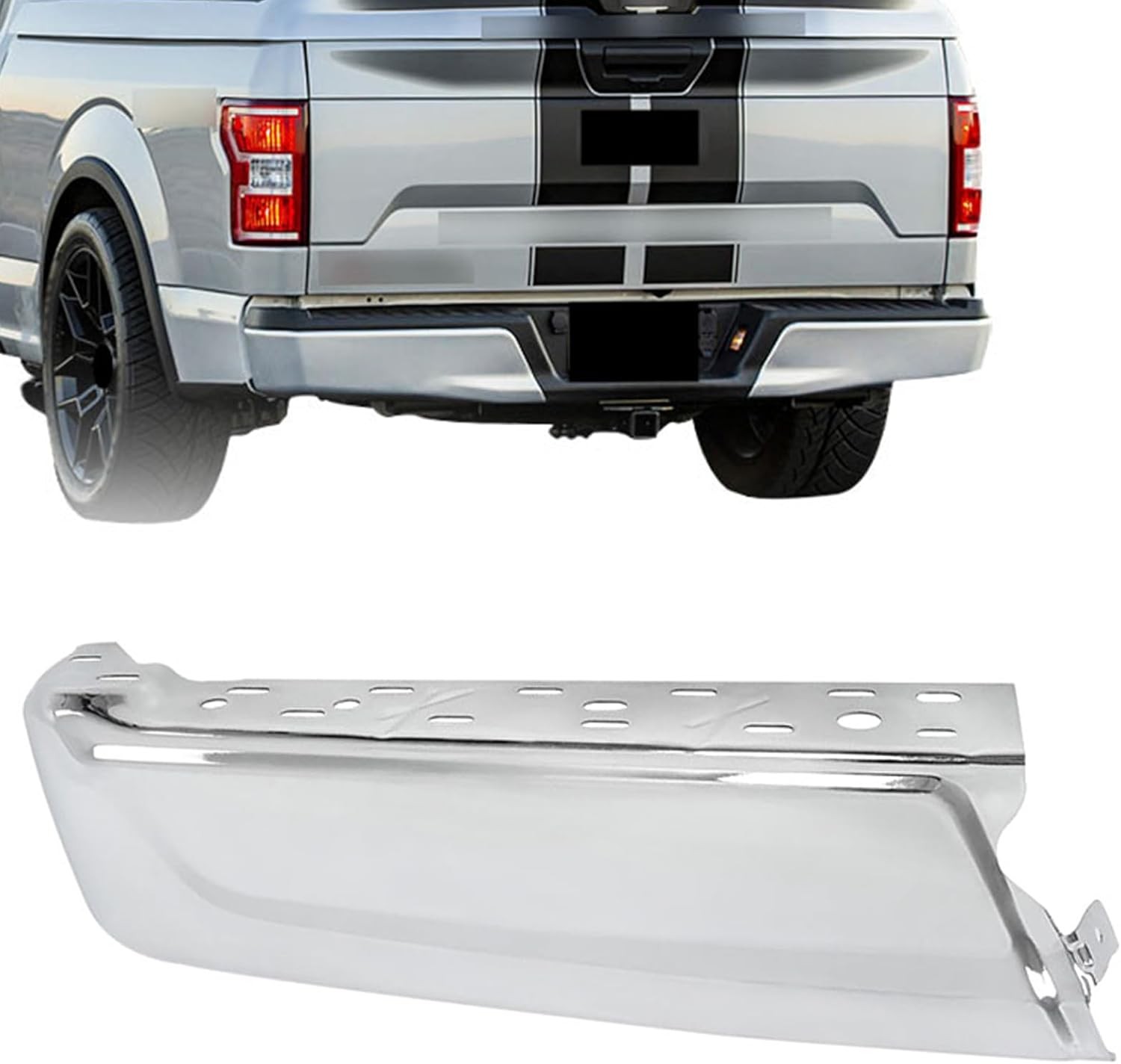 21-23 Ford F150 Rear Bumper End Chrome Left Driver FO1102399DSC FO1102399C w/o