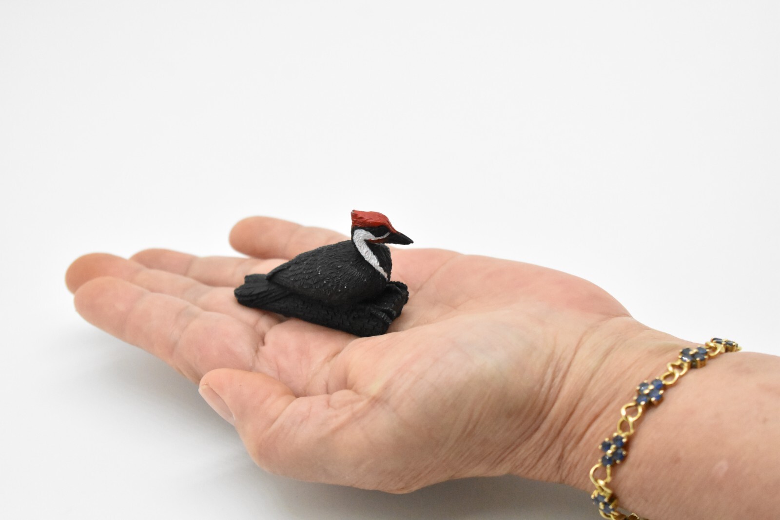 Woodpecker, Pileated, Realistic Plastic Model, Hand Painted Toy 2 1/2″